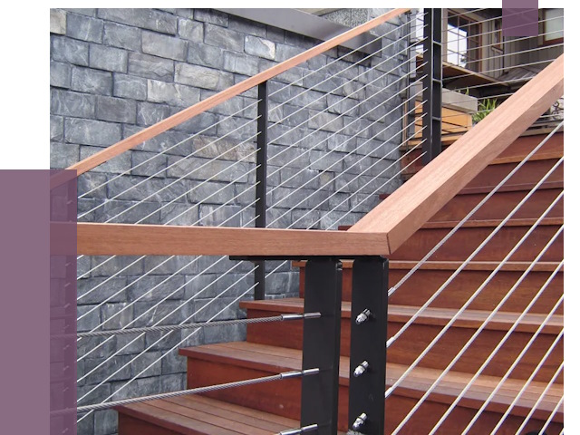 Тросовые перила под ключ в Соликамске от 7832 руб.