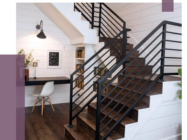 Перила для лестницы в доме в Соликамске от 7471 руб. — ПРОЛЁТ-Слк