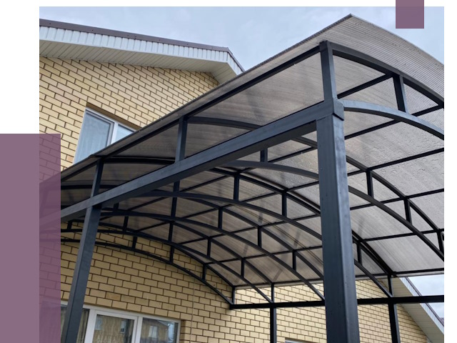 Монтаж козырьков в Соликамске от 11593 руб. | ПРОЛЁТ-Слк