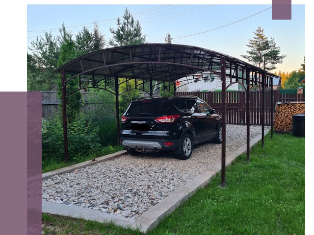 Навесы для автомобиля в Соликамске от 13242 руб.  | ПРОЛЁТ-Слк