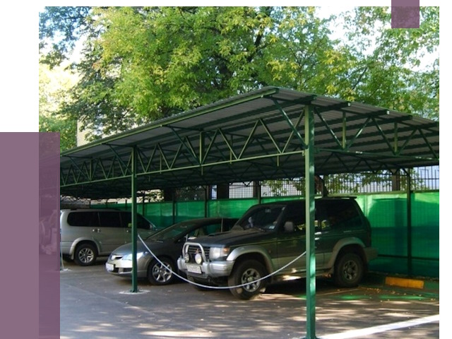 Навесы для парковки в Соликамске от 80894 руб. заказать | ПРОЛЁТ-Слк