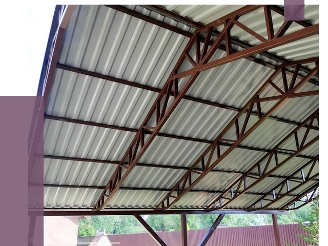 Навесы из профнастила в Соликамске от 7420 руб. | ПРОЛЁТ-Слк