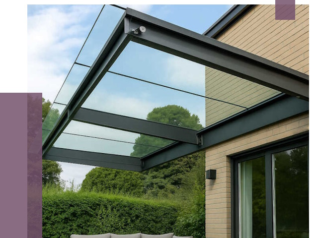 Стеклянные навесы и козырьки в Соликамске от 12366 руб.