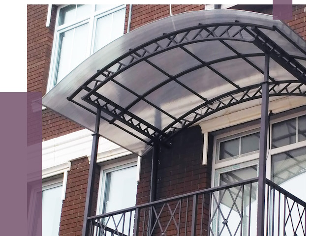 Козырьки над балконом в Соликамске от 8708 руб.  | ПРОЛЁТ-Слк