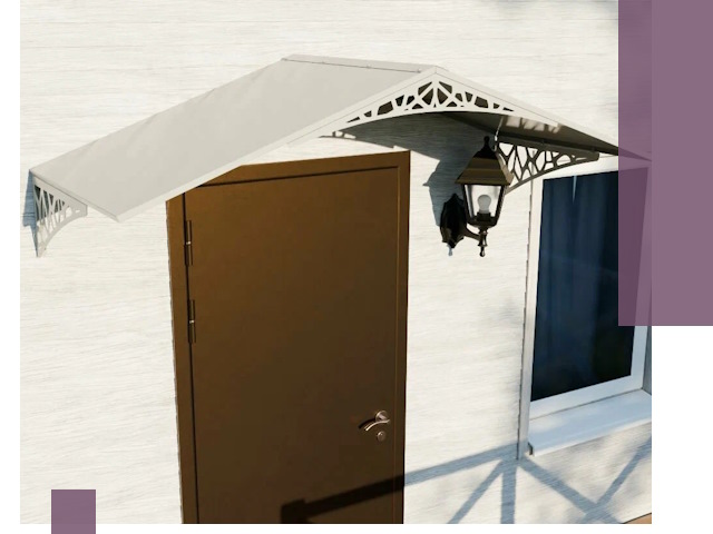 Металлические козырьки на входы и террасы в Соликамске