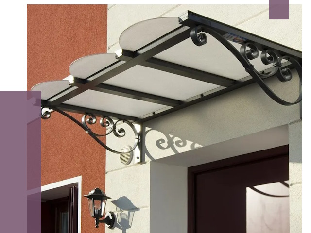 Односкатные козырьки в Соликамске от 8450 руб.  | ПРОЛЁТ-Слк