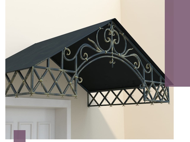 Двускатные металлические козырьки под ключ в Соликамске